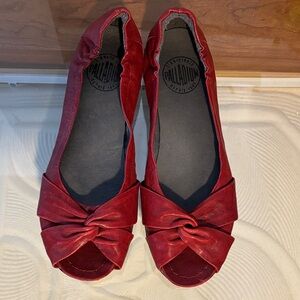 Palladium Women's Deep Red Flats with Bow